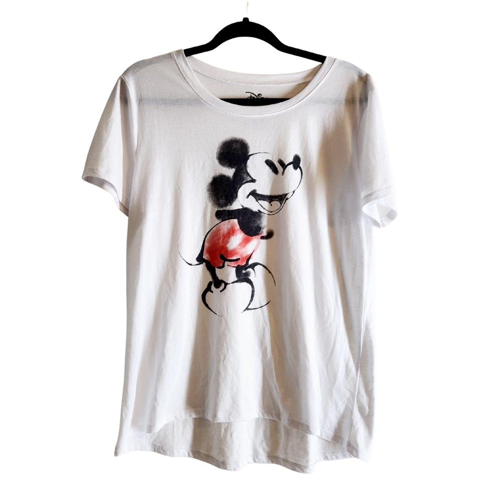 Disney Women's White Tee with Red Mickey Design